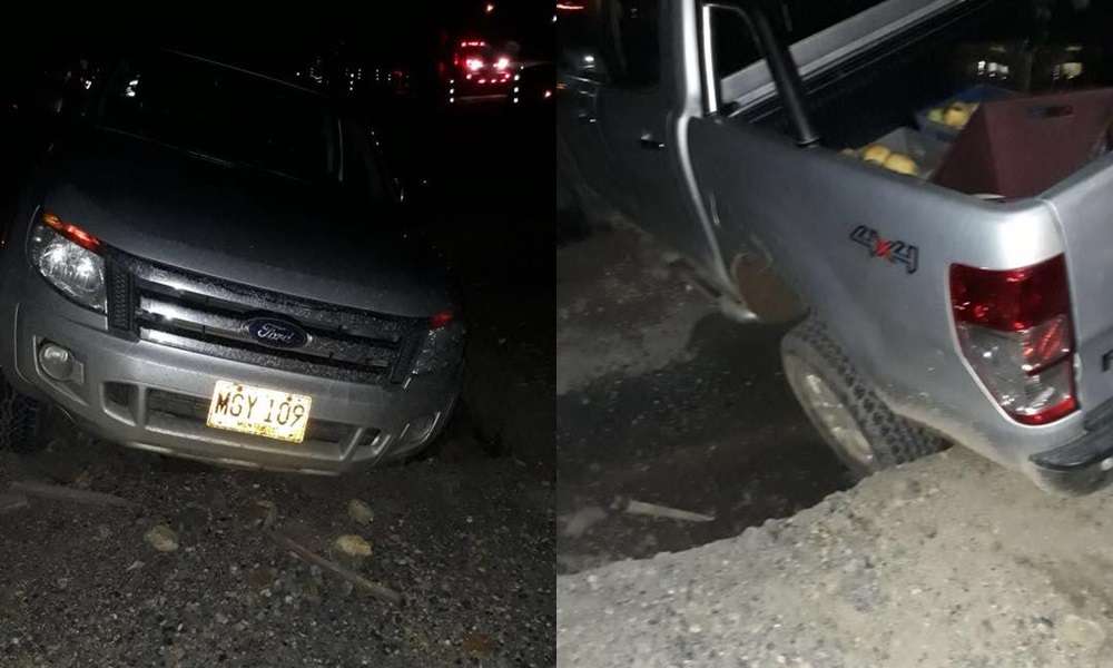 Huecos dejados por la concesión Ruta al Mar provoca accidente