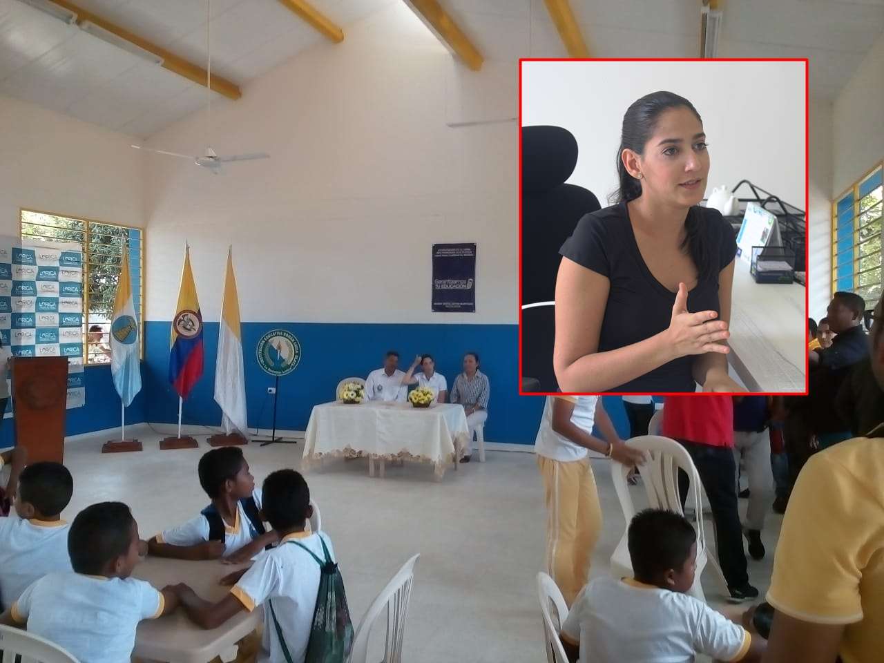 Durante entrega de obras en el colegio de La Doctrina a la ‘Chofi’ Jattin le fue como «perro en misa»