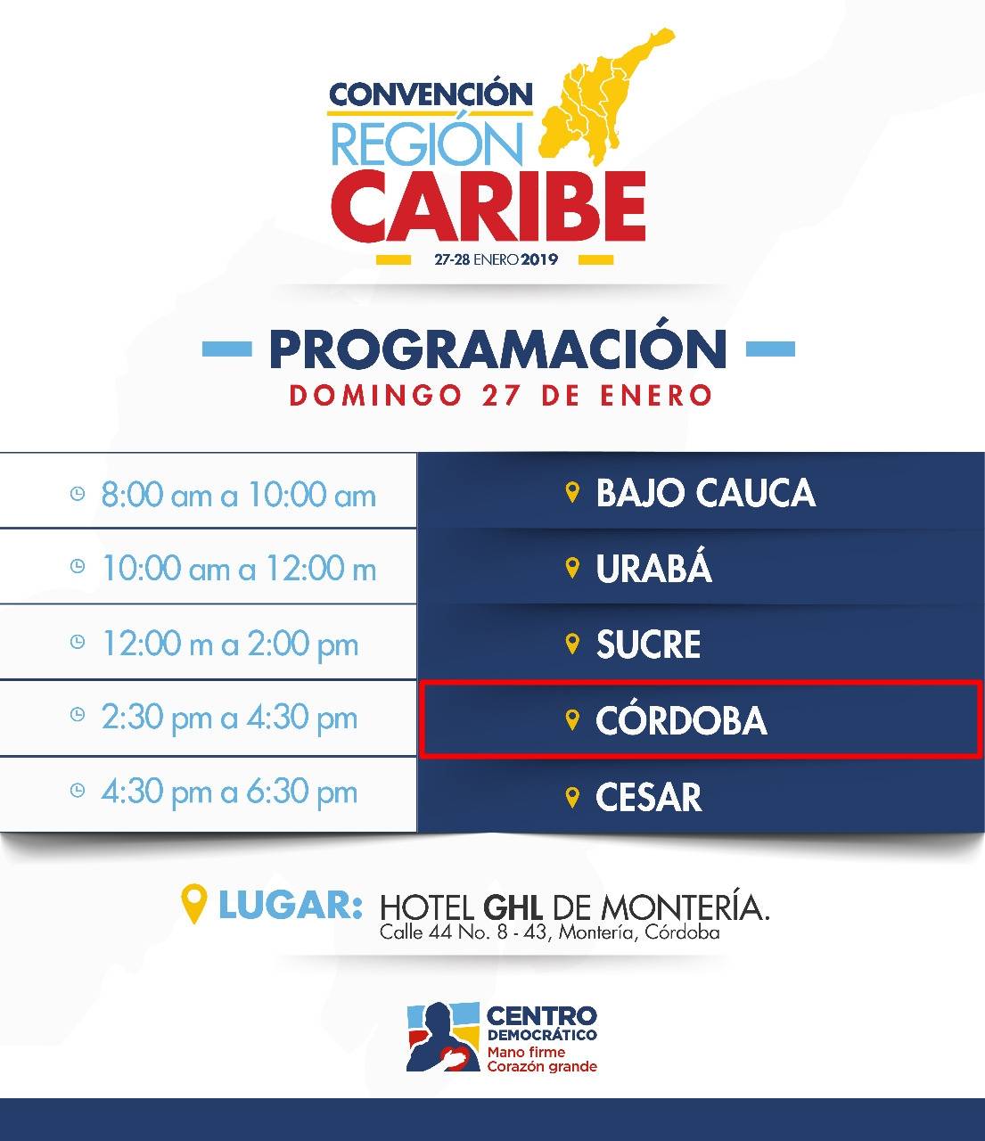 Precandidatos para elecciones regionales por Córdoba participarán de la Convención Región Caribe del Centro Democrático