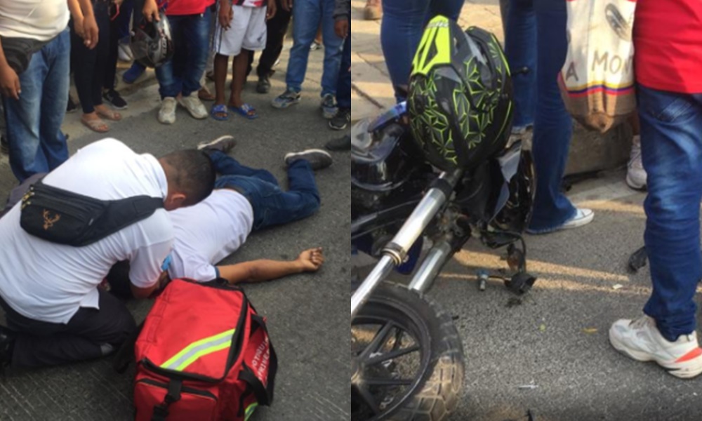 Motociclista resultó gravemente herido en accidente de tránsito en Montería