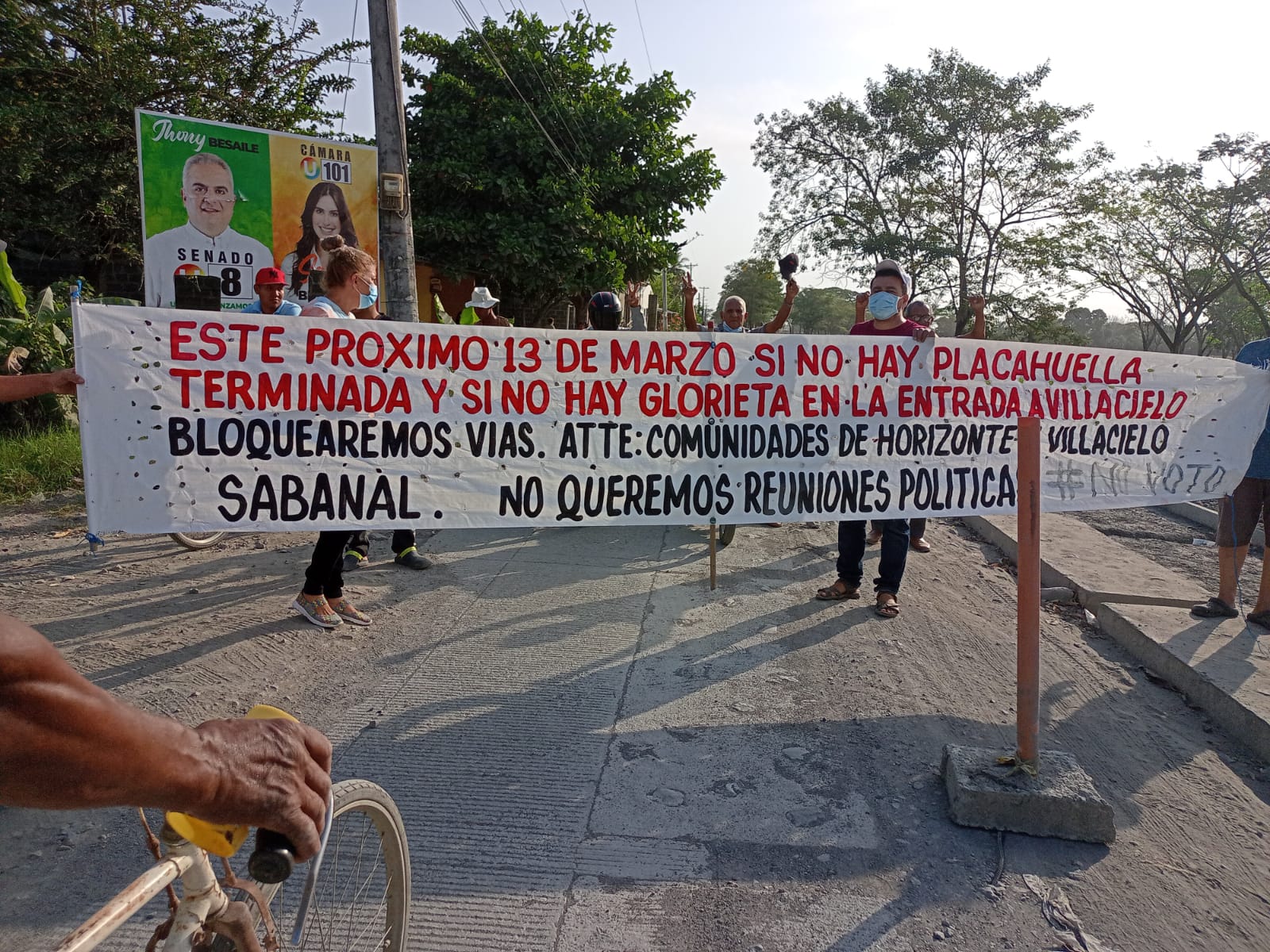 Comunidad bloqueará vías el día de las elecciones legislativas si no terminan placa huella en El Sabanal