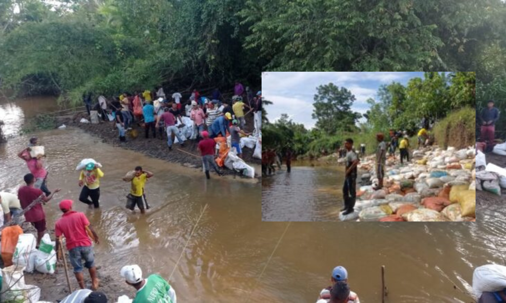 Comunidad de zona rural de Tierralta se une para construir su propio puente