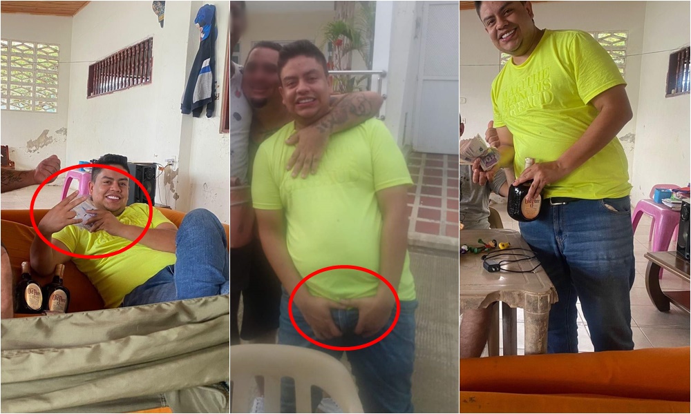 Polémica en Ciénaga de Oro por fotos del personero mostrando fajos de billetes y botellas de whisky