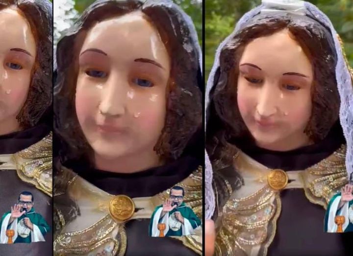 Feligreses aseguran que escultura de la Virgen María lloró el Sábado Santo