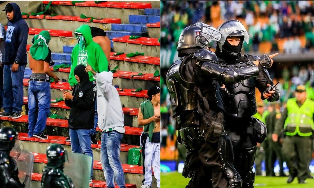 Disturbios en el estadio Atanasio Girardot: heridos, metro suspendido y destrozos