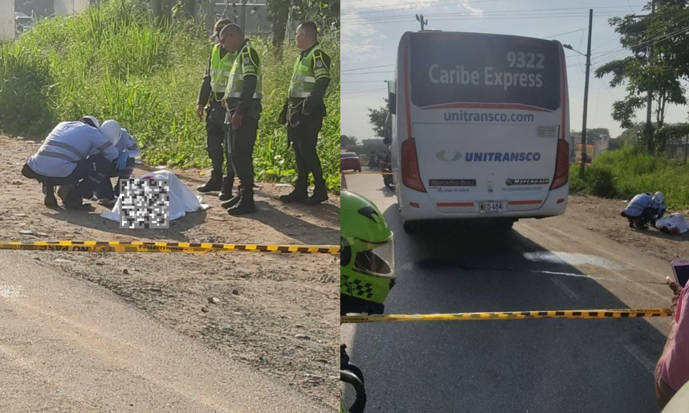 Hombre fue arrollado por un bus de Caribe Express en Sahagún y murió en el acto