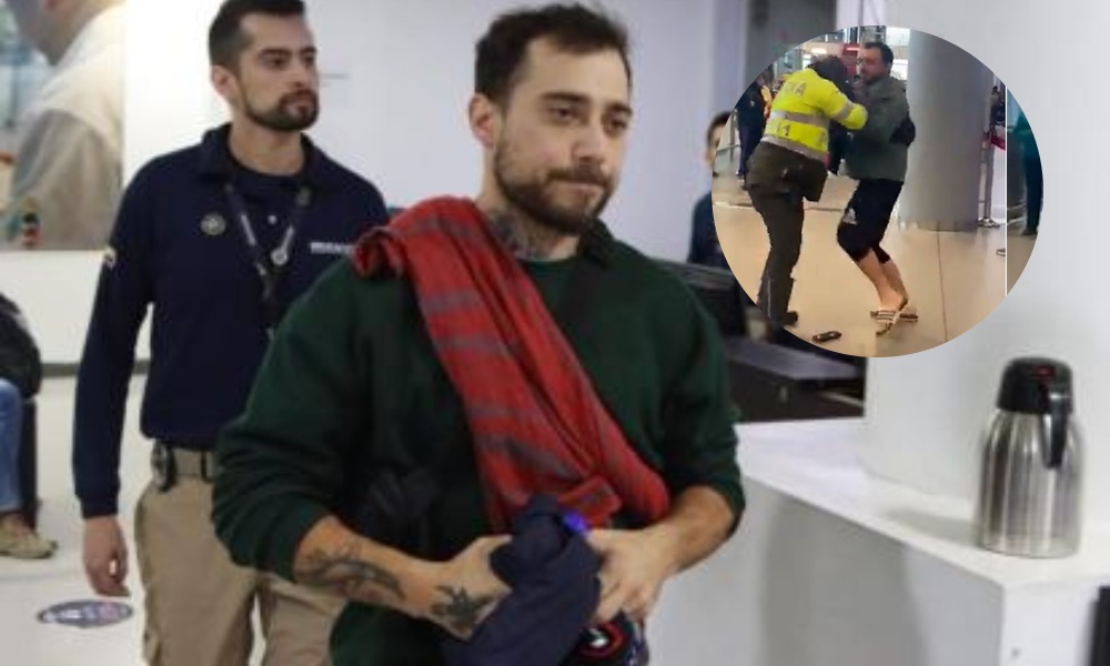 Ya esta fuera de Colombia el extranjero que agredió a un policía en un aeropuerto