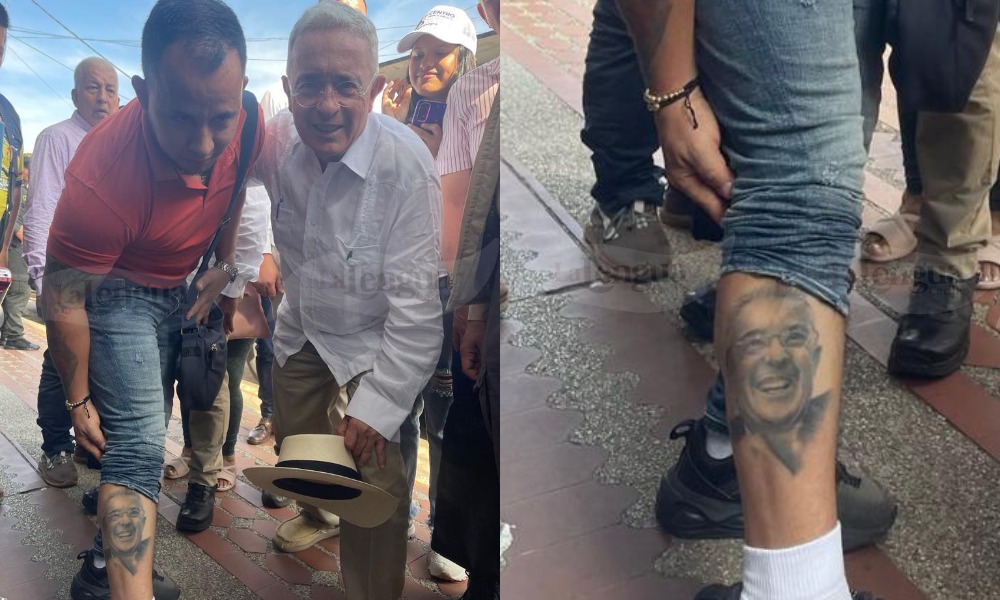 Un militar se tatuó el rostro de Uribe en una de sus piernas ¿cómo reaccionó el expresidente?