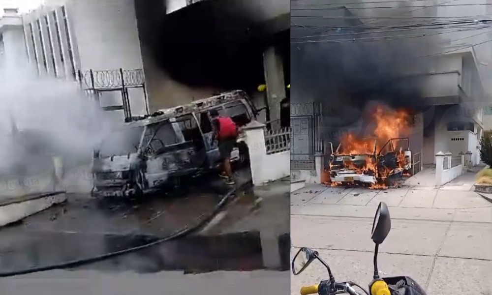 Ambulancia se incendió en pleno centro de Montería