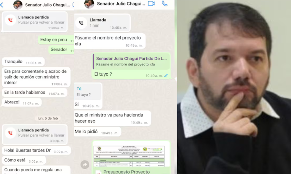 El senador cereteano Julio Chagüi resultó salpicado en escándalo de corrupción de la UNGRD, revelan chats con Sneyder Pinilla