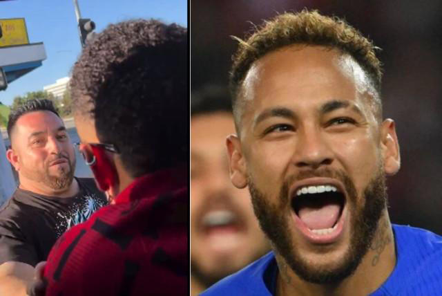 Que humildad, Neymar le compró camisetas de Brasil a vendedor colombiano en un semáforo