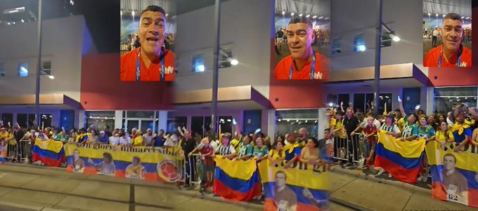 Hinchas cantaron a todo pulmón “Los caminos de la vida” para apoyar a Colombia