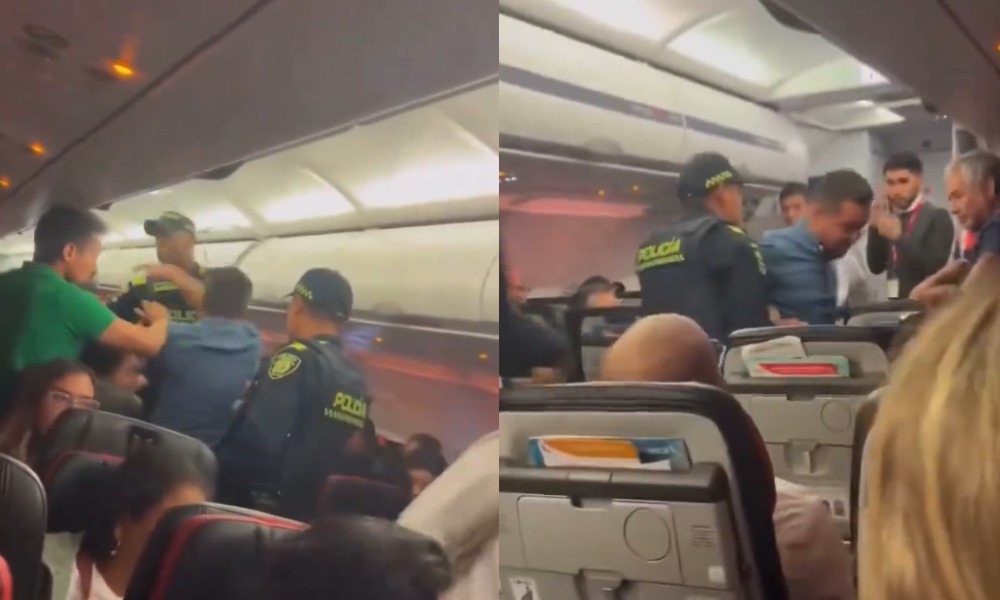 Ya no hay respeto por la autoridad: Tremenda cachetada le dio un pasajero borracho a un policía en un avión