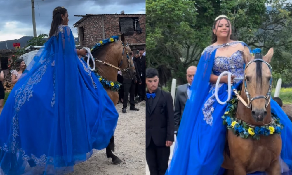 ¡Qué destreza! Quinceañera se robó las miradas al montar un caballo en su cumpleaños