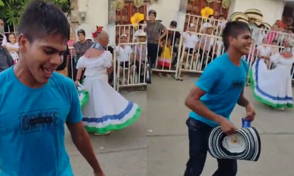 Al son de las bandas pelayeras, el joven bailarín de Urbaser también se gozó el Festival del Porro