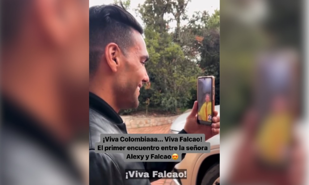 ¡Un grande! Falcao conoció a Alexy, autora de ‘Viva Colombia, Viva Falcao’ y la invitó a su presentación en Millonarios