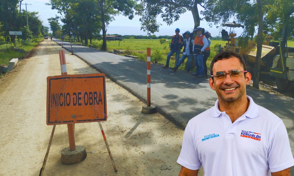 ¡Montería está avanzando! La vía a Martinica y Leticia ya tiene 1,3 kilómetros asfaltados