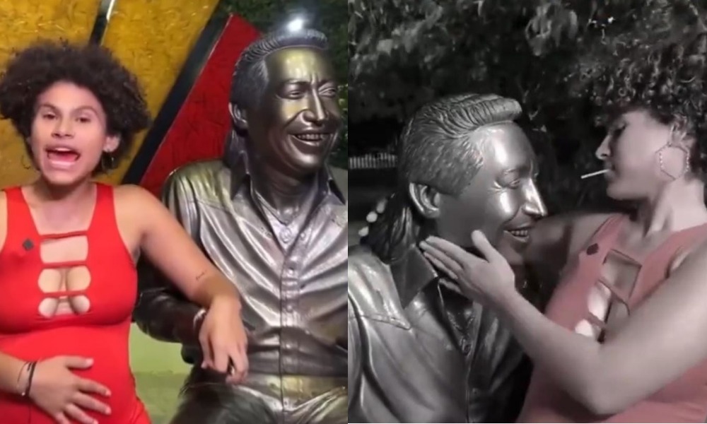 ¡Insólito! Mujer asegura que quedó embarazada de la estatua de Diomedes Días ¿Usted le cree o no?