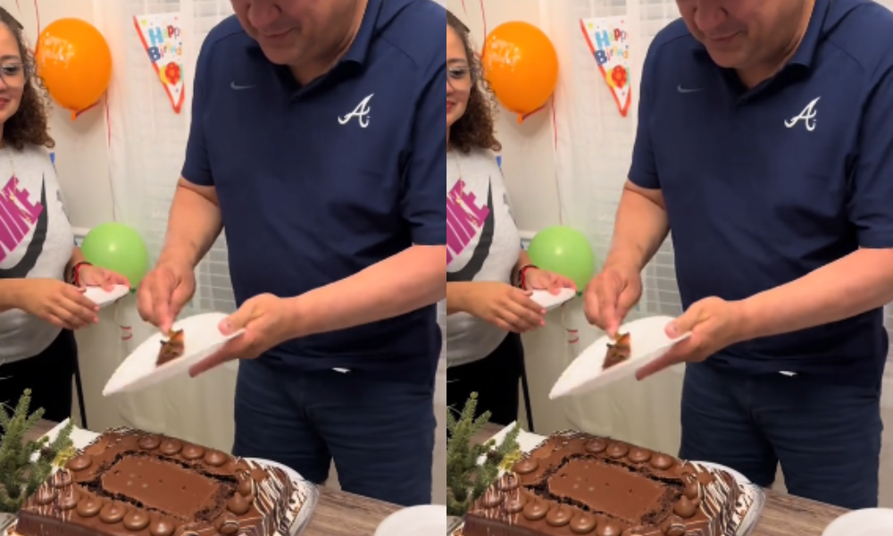 No lo bajan de tacaño: a hombre lo critican por repartir crema en vez de trozos de pastel en su cumpleaños