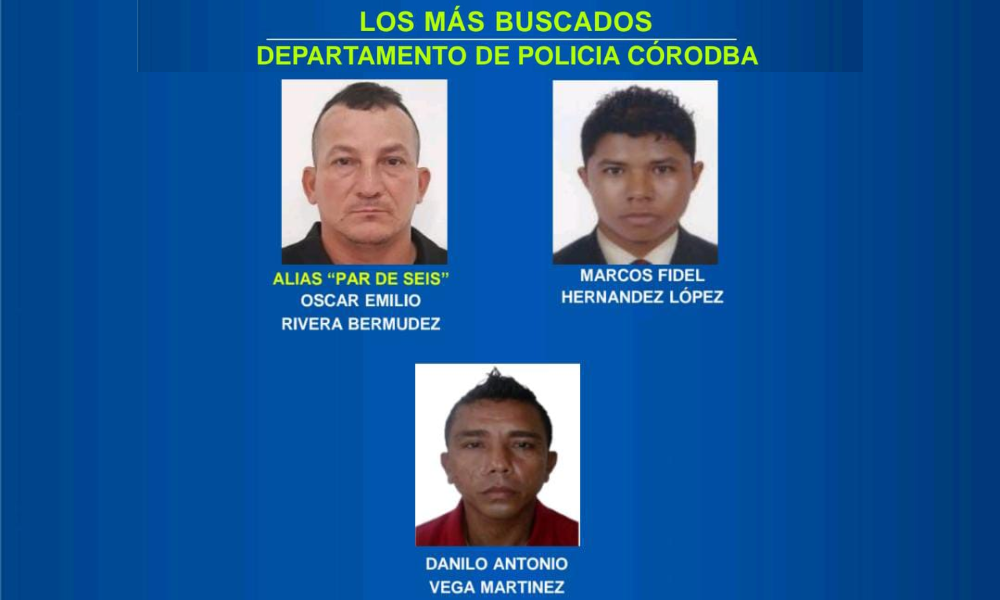 Policía de Córdoba reveló el ‘cartel de los más buscados’; conozca de quiénes se trata