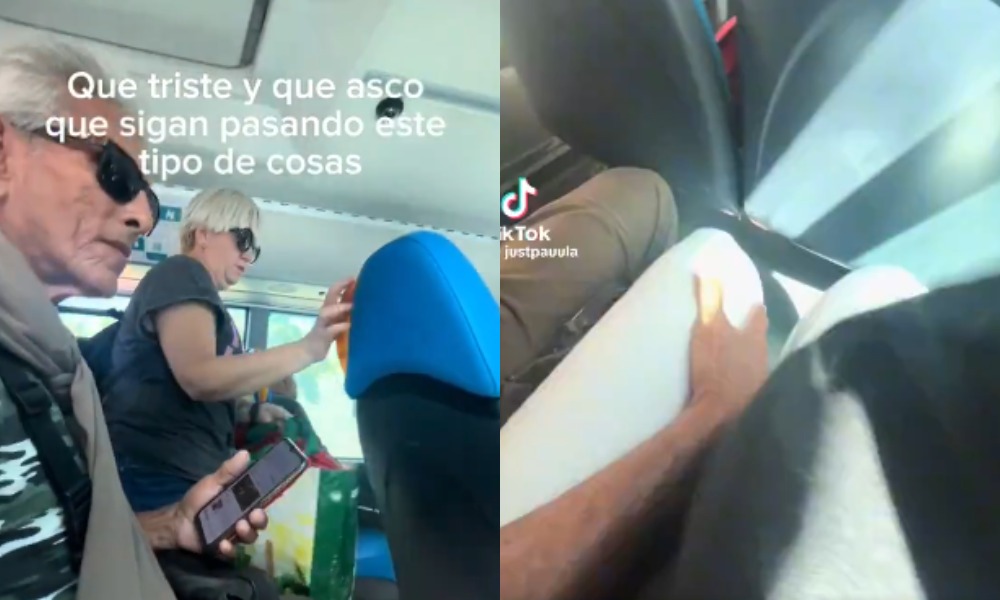 ¿Usted qué haría? critican a señor por tocarle la pierna a una joven sin su consentimiento en un bus