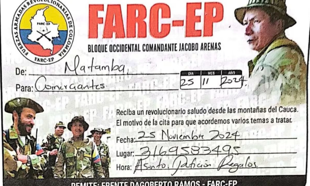 ¡Esto es el colmo! Disidencias de las FARC citaron a comerciantes a una reunión para hablar de las fiestas navideñas