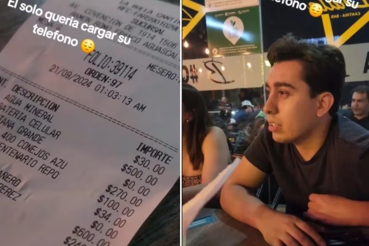 ¿Le parece justo? A joven le cobraron más de 100 mil pesos en un restaurante por poner a cargar el celular