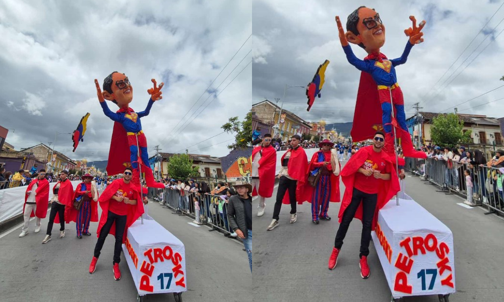 Homenajearon a Petro en el Carnaval de Negros y Blancos, lo vistieron de superhéroe ¿Ha salvado a Colombia?