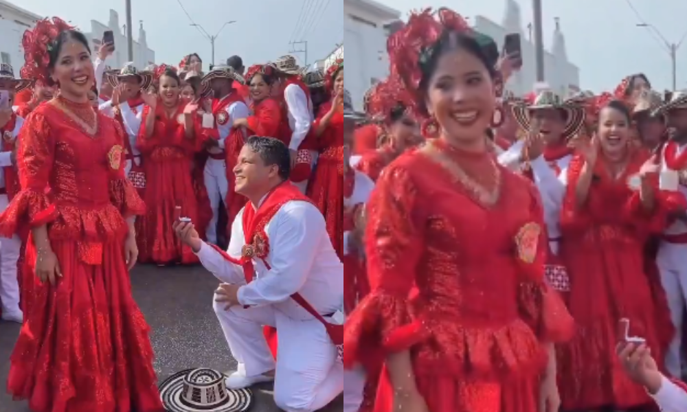 ¿Será que sí quería casarse con él? Le pidió matrimonio en pleno Carnaval, pero su reacción dejó a muchos confundidos